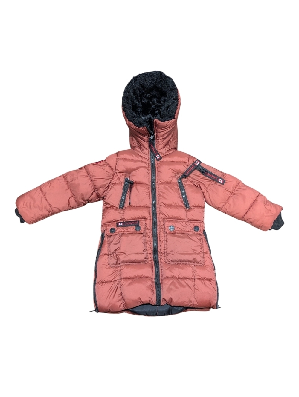 Kids Girls Winter Coat CANADA WEATHERGEAR Puffer Hooded Insulated (Size 4)